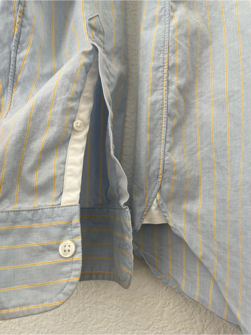 J. Crew Light Blue and Yellow Striped Button-Down Shirt